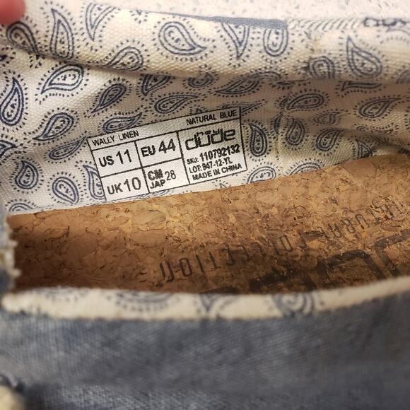 Hey Dude Mens Wally Linen Natural Collection Slip on Shoes Athletic Size 11 - Picture 7 of 10